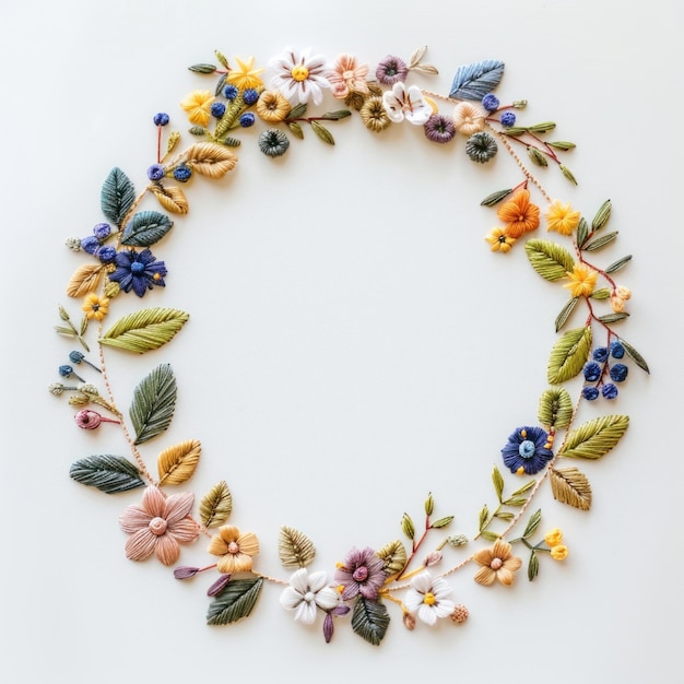 Hoop embroidery with floral motif